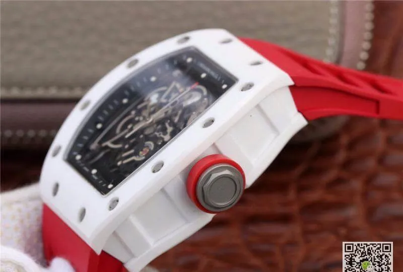 Richard Mille RM055 KV Factory 1:1 Best Edition Replica Watch Swiss ETA8215 Red Strap