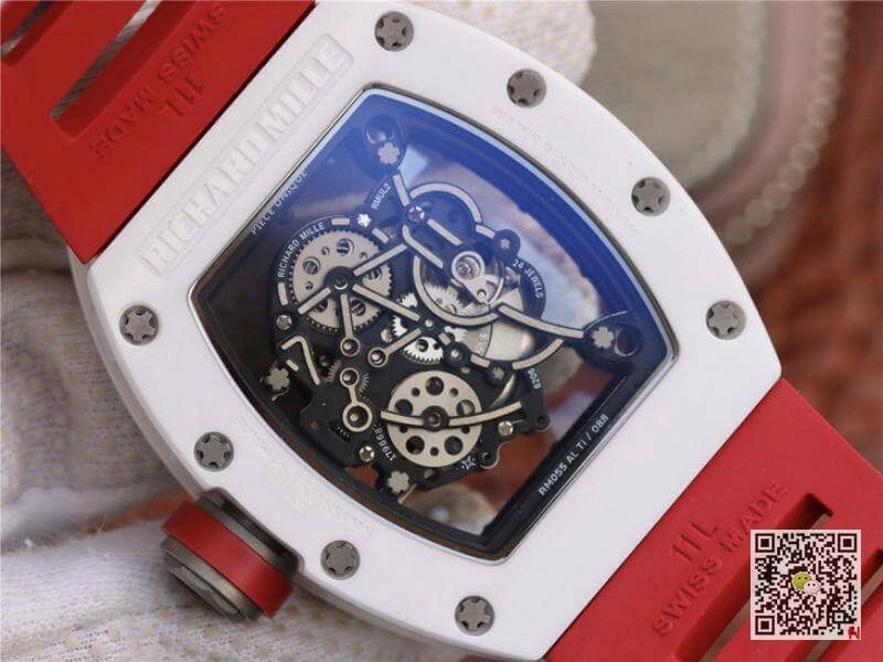 Richard Mille RM055 KV Factory 1:1 Best Edition Replica Watch Swiss ETA8215 Red Strap