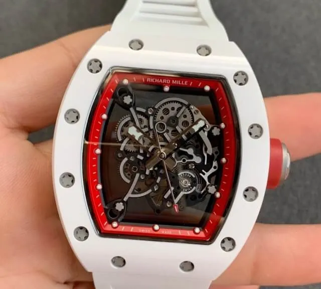 Richard Mille RM055 KV Factory 1:1 Best Edition Replica Watch V2 Ceramic Rubber Strap