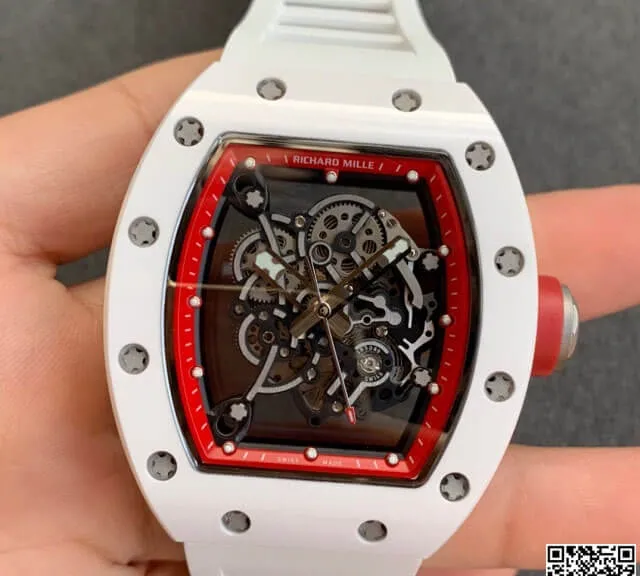Richard Mille RM055 KV Factory 1:1 Best Edition Replica Watch V2 Ceramic Rubber Strap