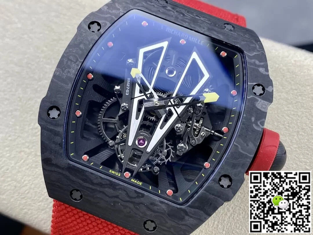 Richard Mille RM27-03 Tourbillon BBR Factory 1:1 Best Edition Replica Watch Red Strap