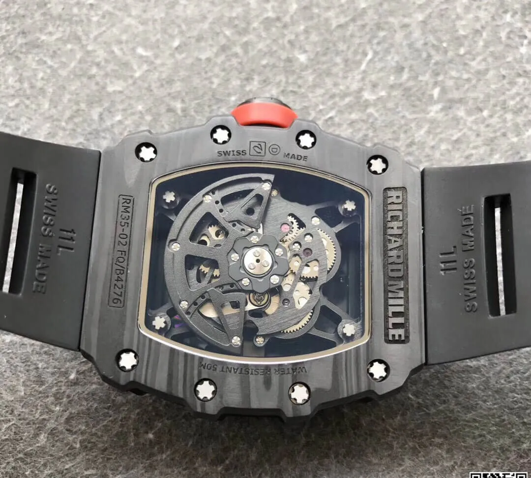 Richard Mille RM35-02 KV Factory 1:1 Best Edition Replica Watch V3 Black Carbon Fiber