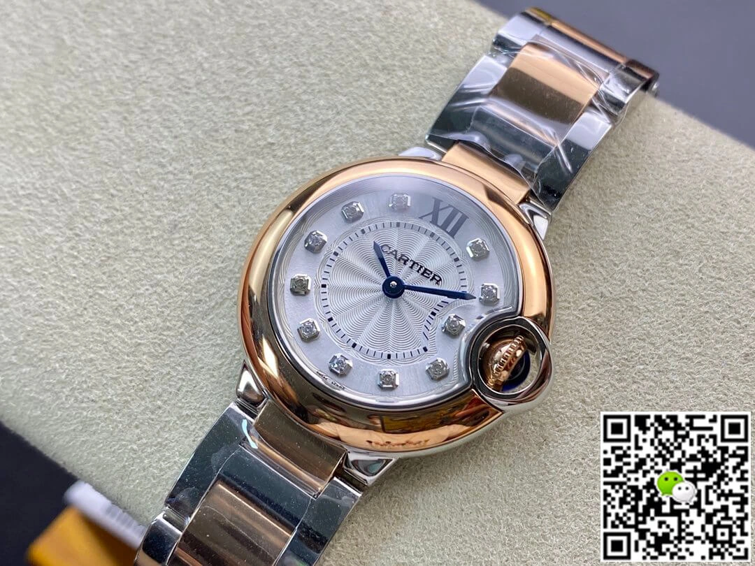Ballon Bleu De Cartier 28MM W3BB0005 V6 Factory 1:1 Best Edition Replica Watch White Diamond Dial