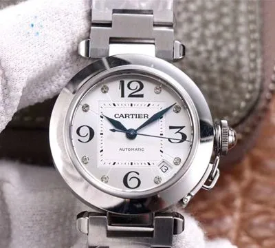 Cartier Pasha W31073M7 V9 Factory 1:1 Best Edition Replica Watch Silver Dial Swiss Cal.049