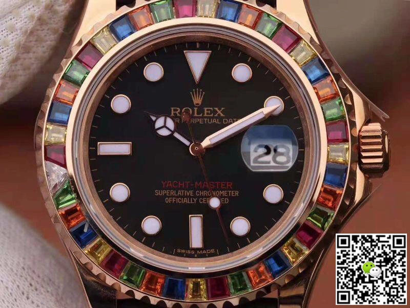 Rolex Yacht-Master 116695 Noob Factory 1:1 Best Edition Replica Watch Swiss ETA2824 Black Dial