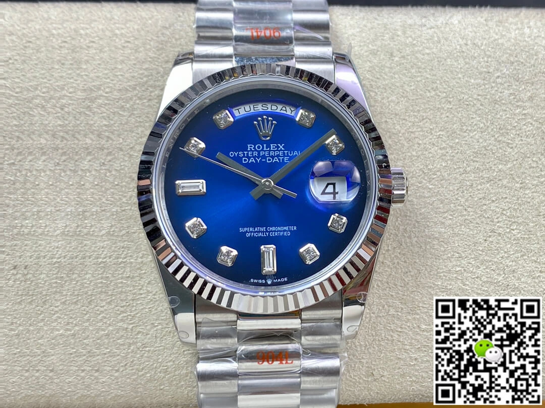 Rolex Day Date M128239-0023 36MM GM Factory 1:1 Best Edition Replica Watch Blue Diamond Dial
