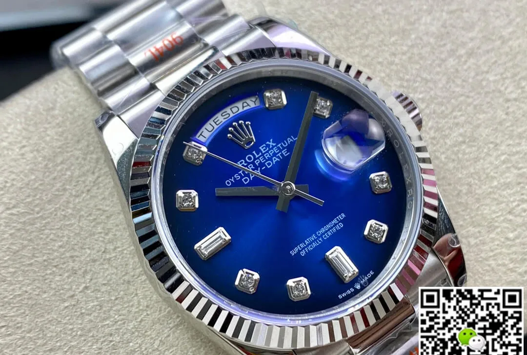 Rolex Day Date M128239-0023 36MM GM Factory 1:1 Best Edition Replica Watch Blue Diamond Dial