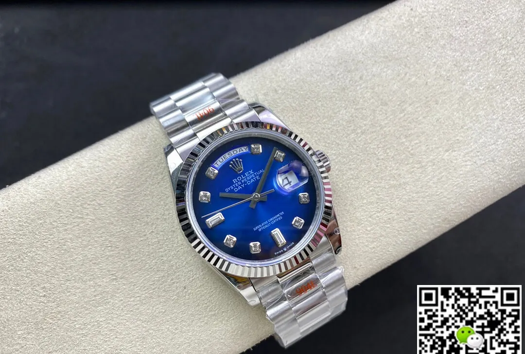 Rolex Day Date M128239-0023 36MM GM Factory 1:1 Best Edition Replica Watch Blue Diamond Dial