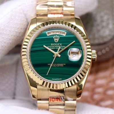 Rolex Day Date President 18238 1:1 Best Edition Replica Watch Malachite Green Dial Swiss ETA
