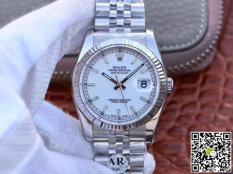 Rolex Datejust 116234 AR Factory 1:1 Best Edition Replica Watch Swiss ETA3135 White Dial