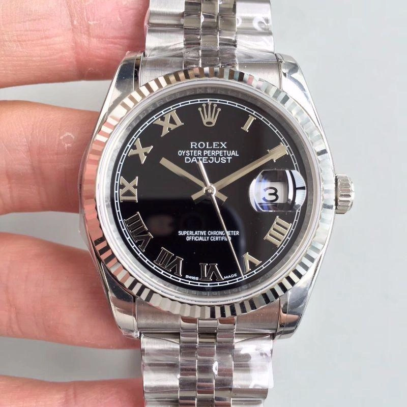 Rolex Datejust 116334 EW Factory 1:1 Best Edition Replica Watch Swiss ETA2836 Black Dial