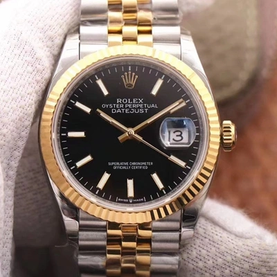Rolex Datejust 126233 EW Factory 1:1 Best Edition Replica Watch Black Dial Swiss ETA3235