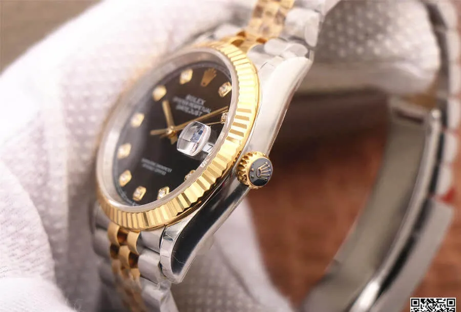 Rolex Datejust M126233-0021 EW Factory 1:1 Best Edition Replica Watch Black Diamond Dial
