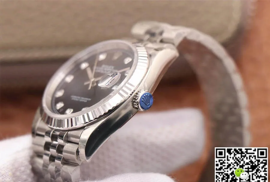 Rolex Datejust M126234-0027 EW Factory 1:1 Best Edition Replica Watch Black Diamond Dial