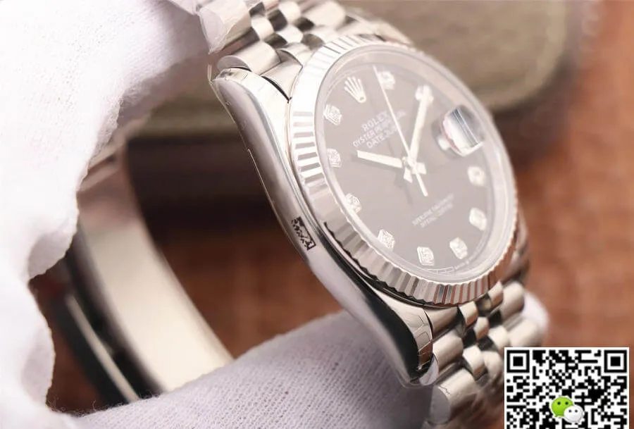 Rolex Datejust M126234-0027 EW Factory 1:1 Best Edition Replica Watch Black Diamond Dial