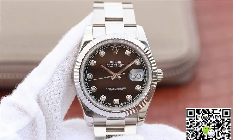 Rolex Datejust M126334-0011 EW Factory 1:1 Best Edition Replica Watch Black Diamond Dial