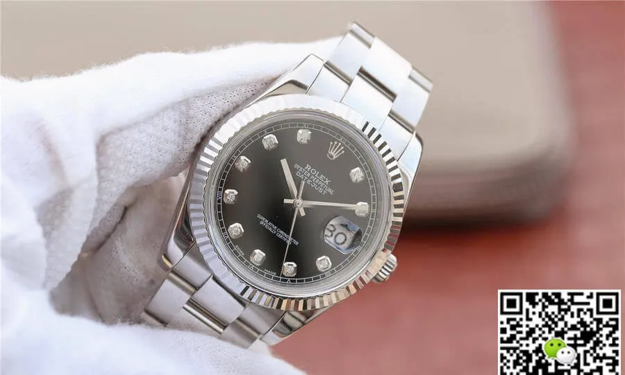 Rolex Datejust M126334-0011 EW Factory 1:1 Best Edition Replica Watch Black Diamond Dial