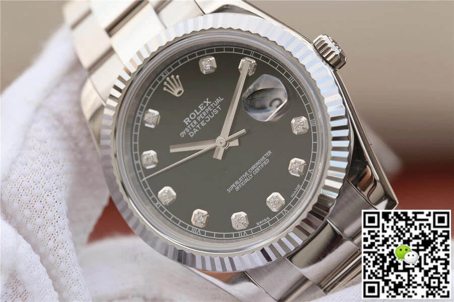 Rolex Datejust M126334-0011 EW Factory 1:1 Best Edition Replica Watch Black Diamond Dial