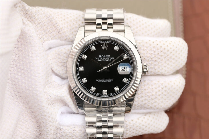 Rolex Datejust M126334-0012 EW Factory 1:1 Best Edition Replica Watch Black Diamond Dial