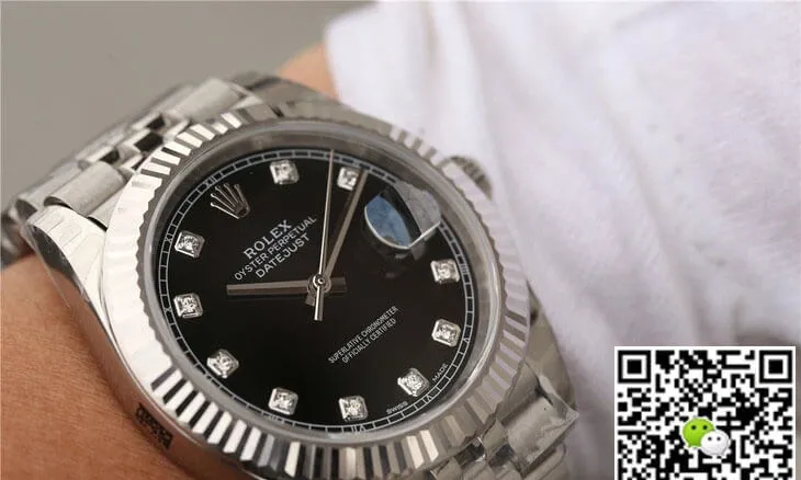 Rolex Datejust M126334-0012 EW Factory 1:1 Best Edition Replica Watch Black Diamond Dial