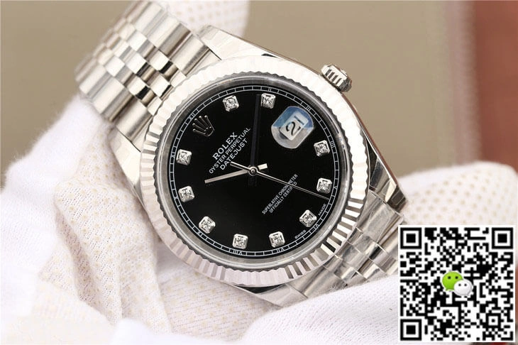 Rolex Datejust M126334-0012 EW Factory 1:1 Best Edition Replica Watch Black Diamond Dial