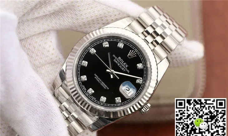 Rolex Datejust M126334-0012 EW Factory 1:1 Best Edition Replica Watch Black Diamond Dial