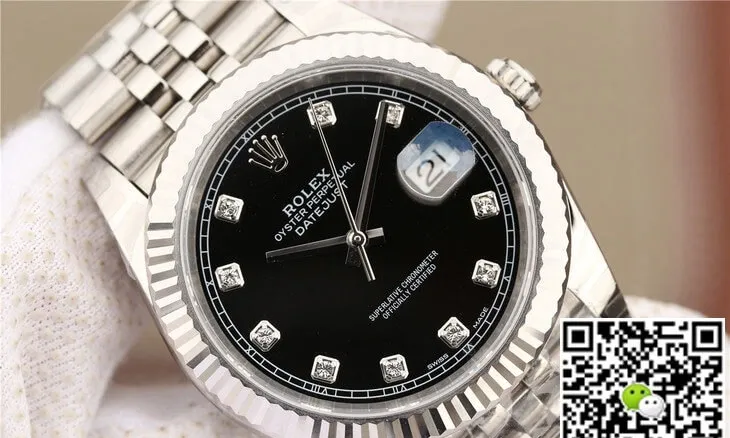 Rolex Datejust M126334-0012 EW Factory 1:1 Best Edition Replica Watch Black Diamond Dial