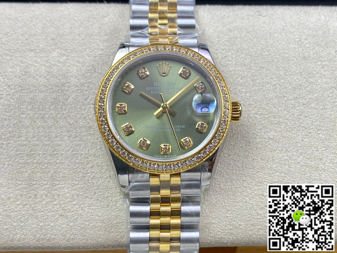 Rolex Datejust M278383RBR-0030 31MM EW Factory 1:1 Best Edition Replica Watch Green Dial