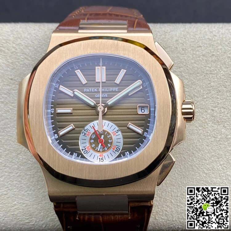 Patek Philippe Nautilus 5980R-001 3K Factory 1:1 Best Edition Replica Watch V2 Brown Leather Dial