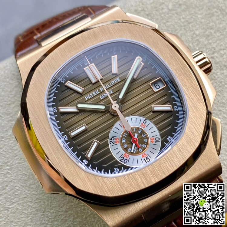 Patek Philippe Nautilus 5980R-001 3K Factory 1:1 Best Edition Replica Watch V2 Brown Leather Dial