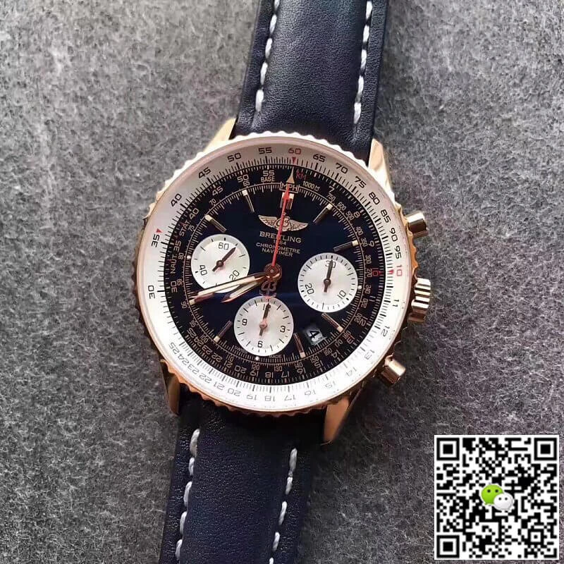 Breitling Navitimer 01 RB012012 JF Factory 1:1 Best Edition Replica Watch Blue Leather Strap