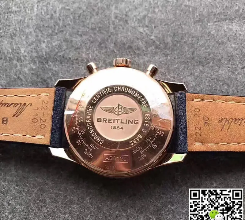 Breitling Navitimer 01 RB012012 JF Factory 1:1 Best Edition Replica Watch Blue Leather Strap