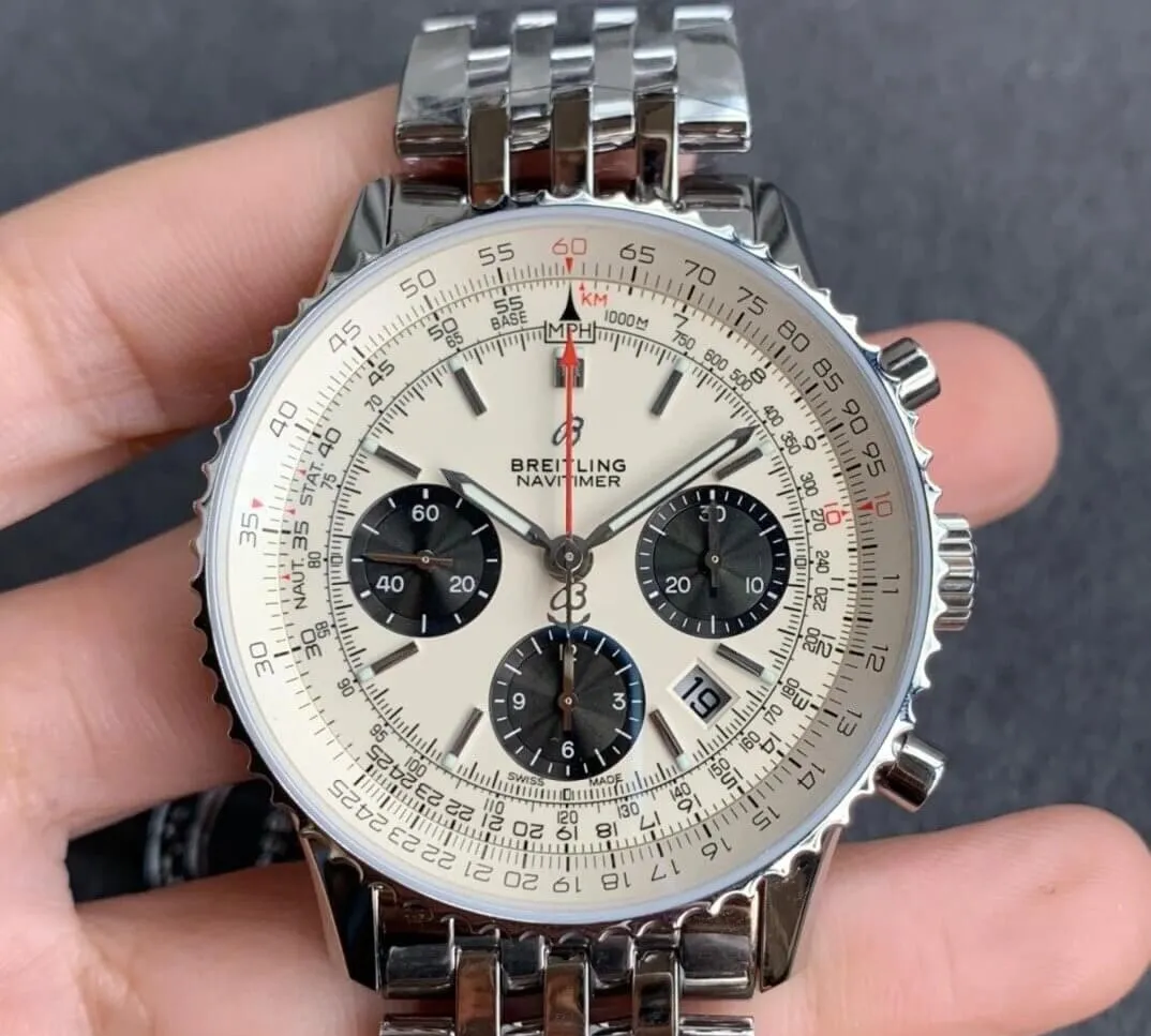 Breitling Navitimer 1 B01 AB0121211G1A1 GF Factory 1:1 Best Edition Replica Watch White Dial