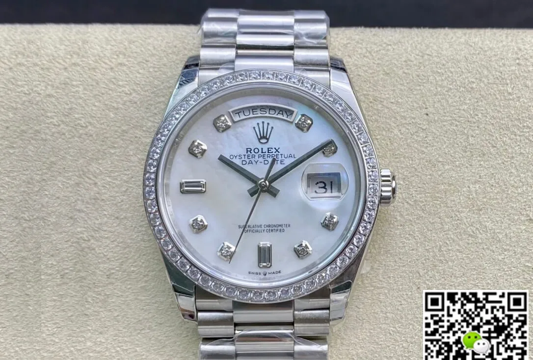 Rolex Day Date 128396TBR-0005 EW Factory 1:1 Best Edition Replica Watch Diamond-set Dial