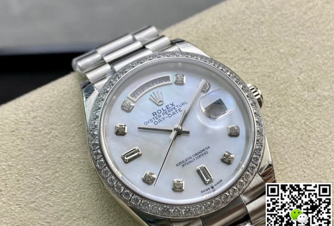 Rolex Day Date 128396TBR-0005 EW Factory 1:1 Best Edition Replica Watch Diamond-set Dial