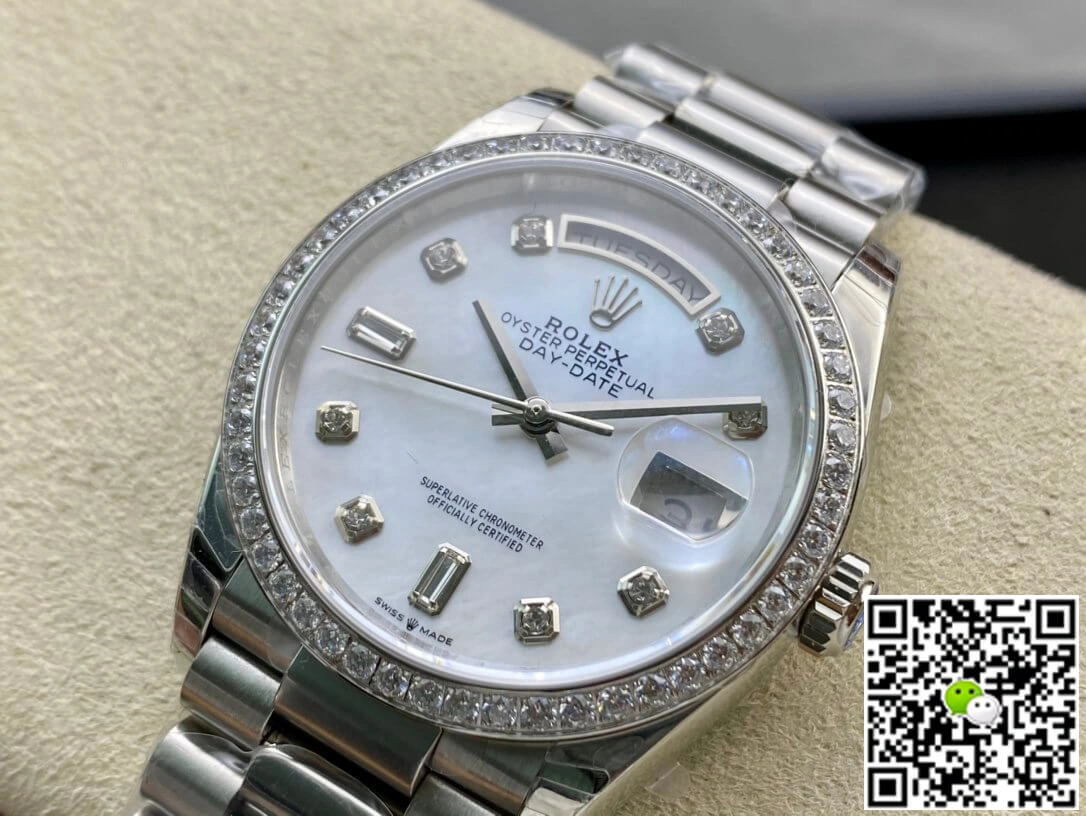 Rolex Day Date 128396TBR-0005 EW Factory 1:1 Best Edition Replica Watch Diamond-set Dial
