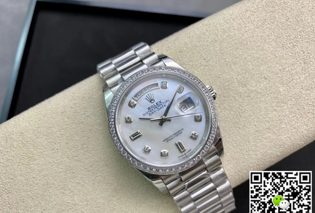 Rolex Day Date 128396TBR-0005 EW Factory 1:1 Best Edition Replica Watch Diamond-set Dial