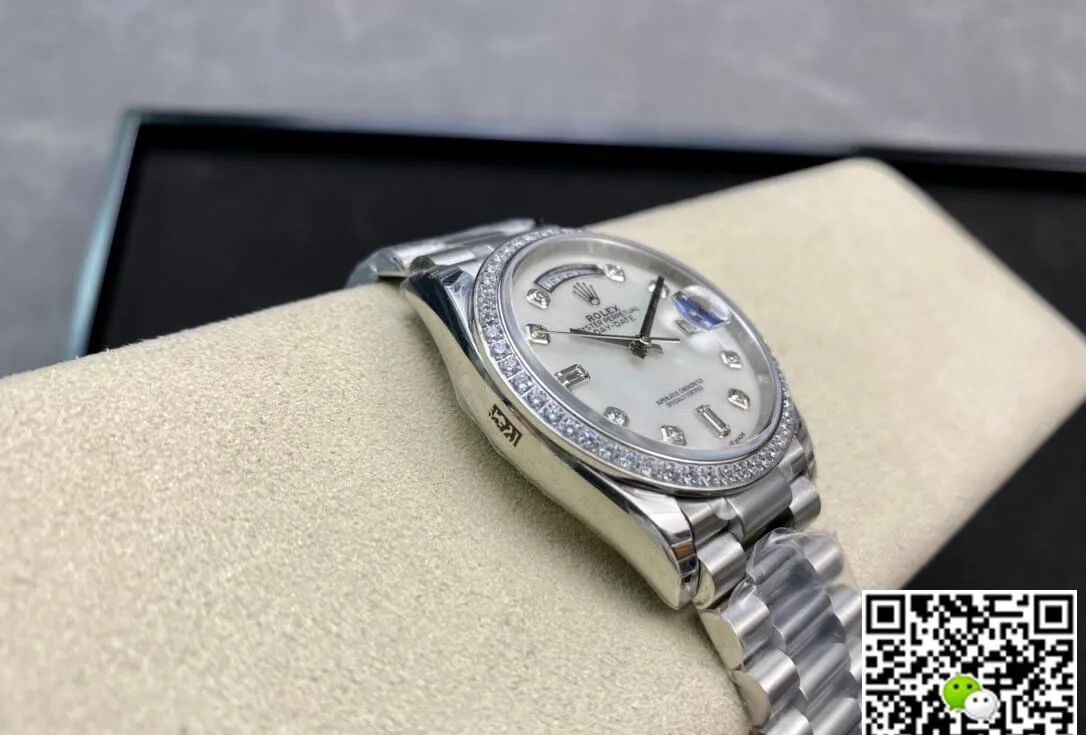 Rolex Day Date 128396TBR-0005 EW Factory 1:1 Best Edition Replica Watch Diamond-set Dial
