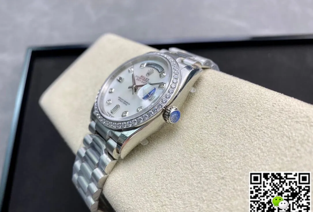 Rolex Day Date 128396TBR-0005 EW Factory 1:1 Best Edition Replica Watch Diamond-set Dial