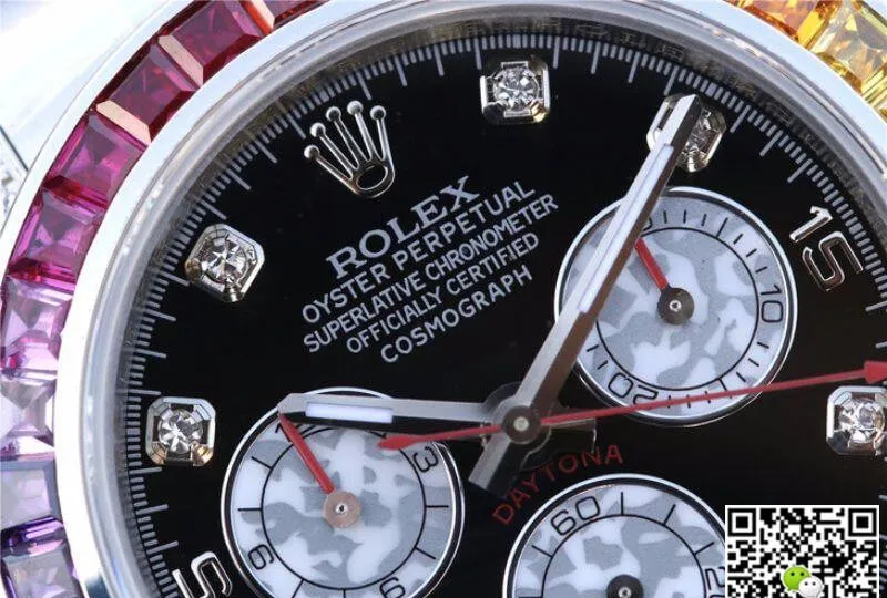 Rolex Daytona Cosmograph Rainbow 116595RBOW BL Factory 1:1 Best Edition Replica Watch Swiss ETA4130 Black Dial