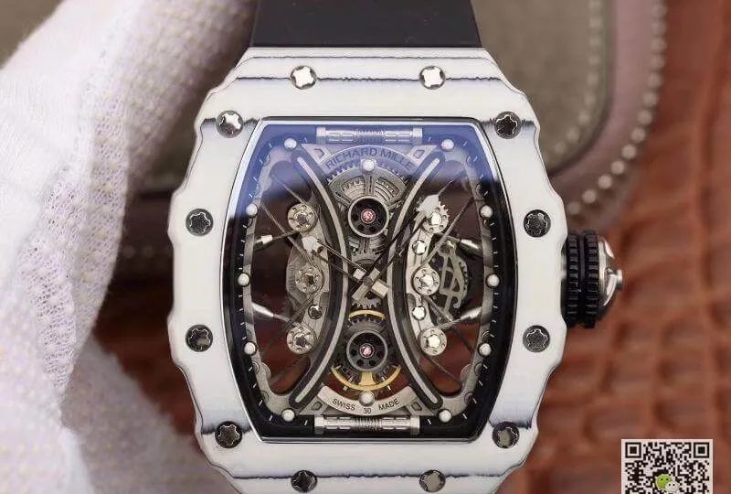 Richard Mille Pablo Mac Donough RM53-01 1:1 Best Edition Replica Watch Swiss ETA Imported mechanical movement Skeleton Dial Black rubber strap