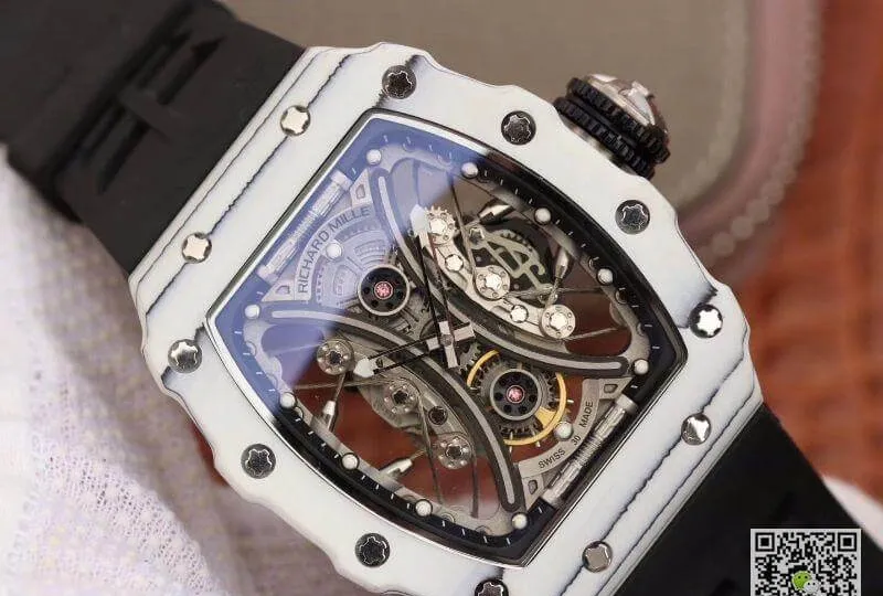 Richard Mille Pablo Mac Donough RM53-01 1:1 Best Edition Replica Watch Swiss ETA Imported mechanical movement Skeleton Dial Black rubber strap