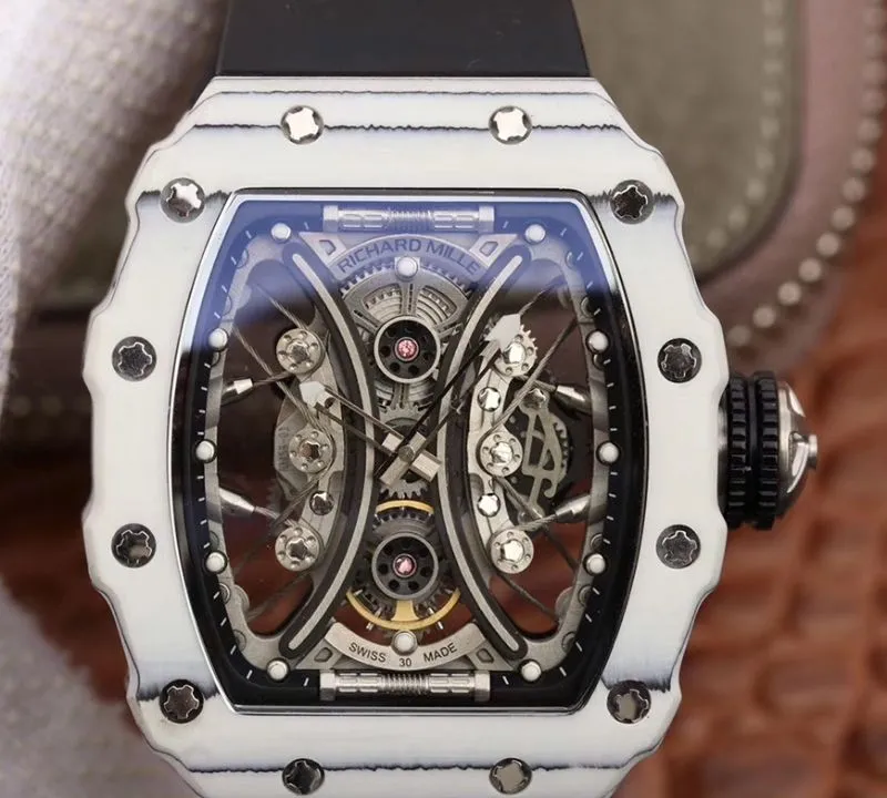 Richard Mille Pablo Mac Donough RM53-01 1:1 Best Edition Replica Watch Swiss ETA Imported mechanical movement Skeleton Dial Black rubber strap