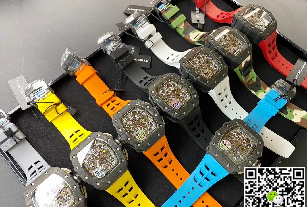 Richard Mille RM-011 KV Factory 1:1 Best Edition Replica Watch V2 Carbon Fiber Case