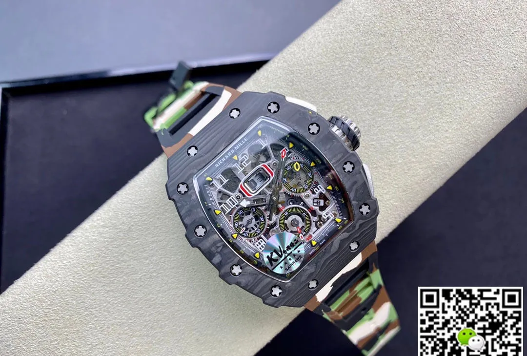 Richard Mille RM-011 KV Factory 1:1 Best Edition Replica Watch V2 Carbon Fiber Case