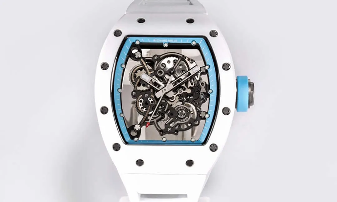 Richard Mille RM-055 BBR Factory 1:1 Best Edition Replica Watch White Skeleton Dial