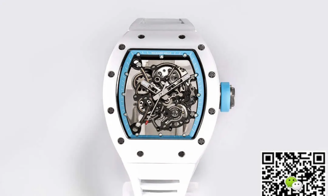 Richard Mille RM-055 BBR Factory 1:1 Best Edition Replica Watch White Skeleton Dial