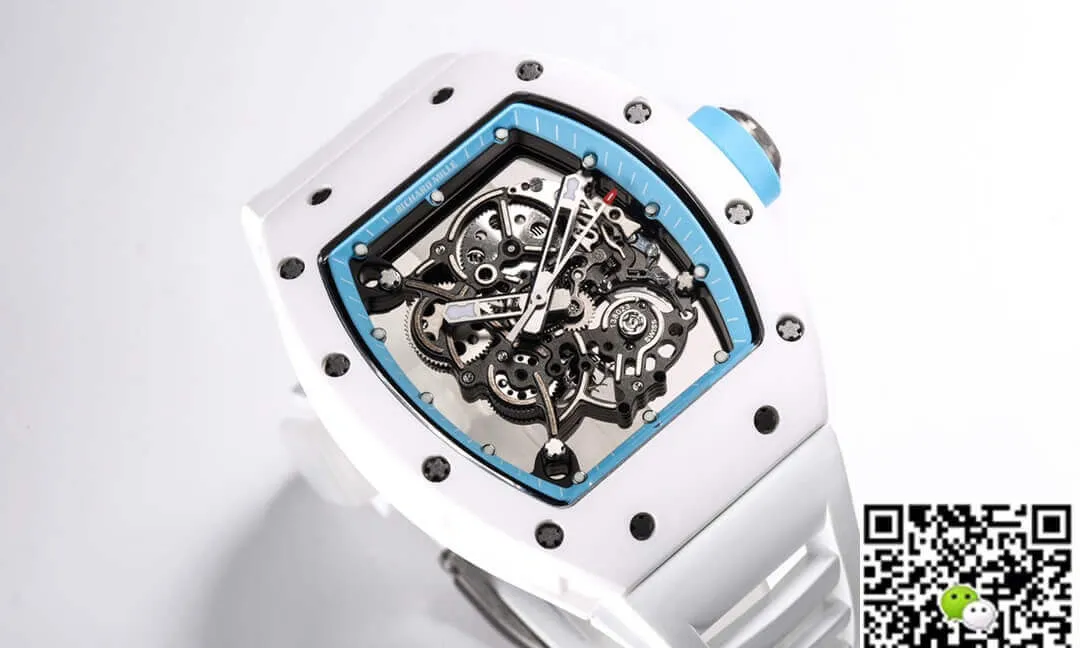 Richard Mille RM-055 BBR Factory 1:1 Best Edition Replica Watch White Skeleton Dial