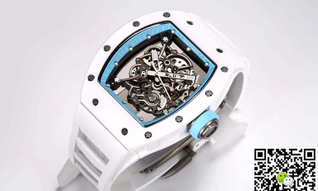 Richard Mille RM-055 BBR Factory 1:1 Best Edition Replica Watch White Skeleton Dial