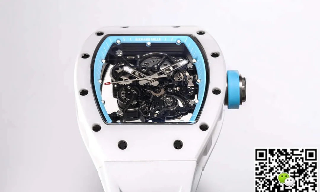 Richard Mille RM-055 BBR Factory 1:1 Best Edition Replica Watch White Skeleton Dial